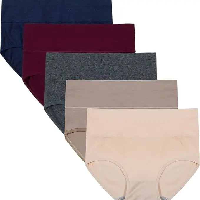 INNERSY Women's High Waisted Cotton Panties 5-Pack