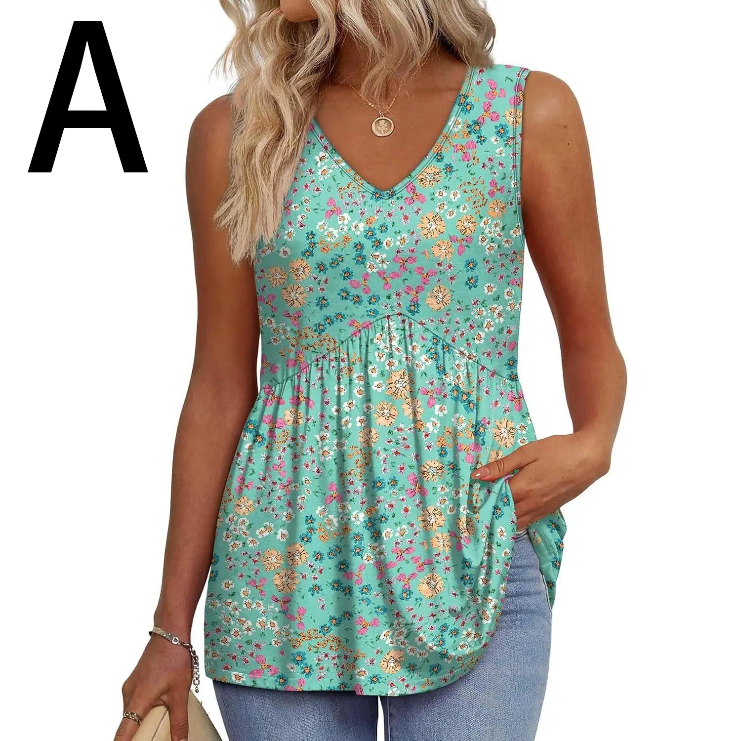 WIHOLL Tank Tops for Women Summer V Neck T Shirts [2 PACK]