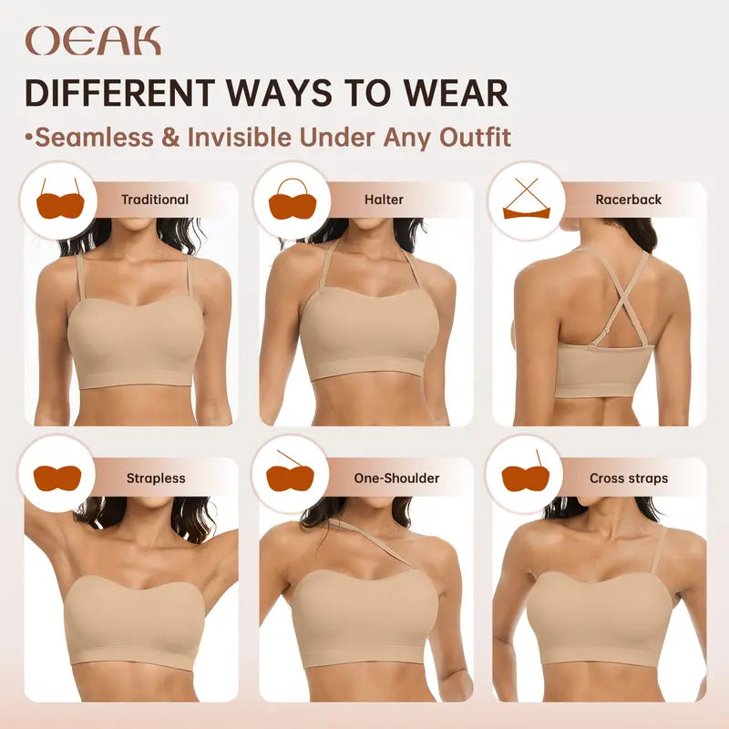Women Non-Slip Bandeau Bras With Comfortable Strapless Bra