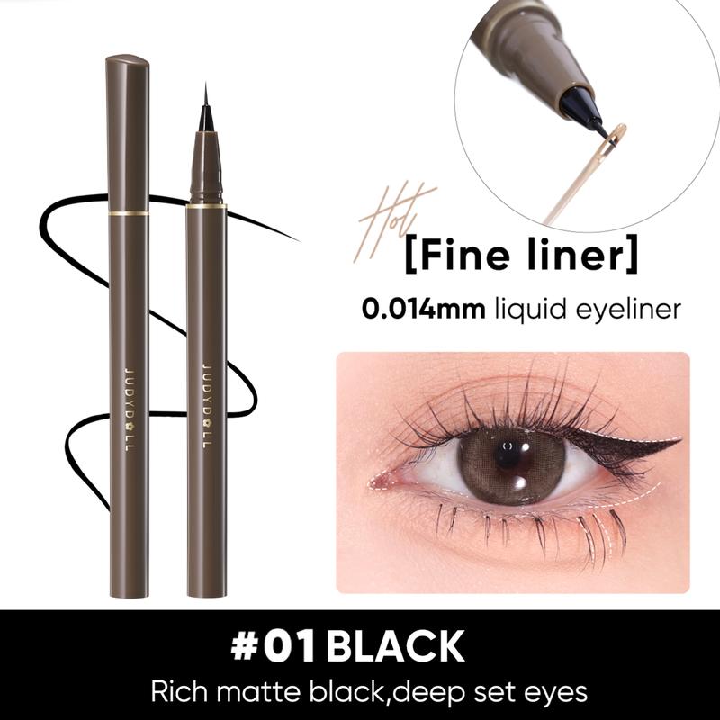 JUDYDOLL Ultra-Fine Liquid Eyeliner, Waterproof Liquid Eye Liner, Stay All Day Makeup