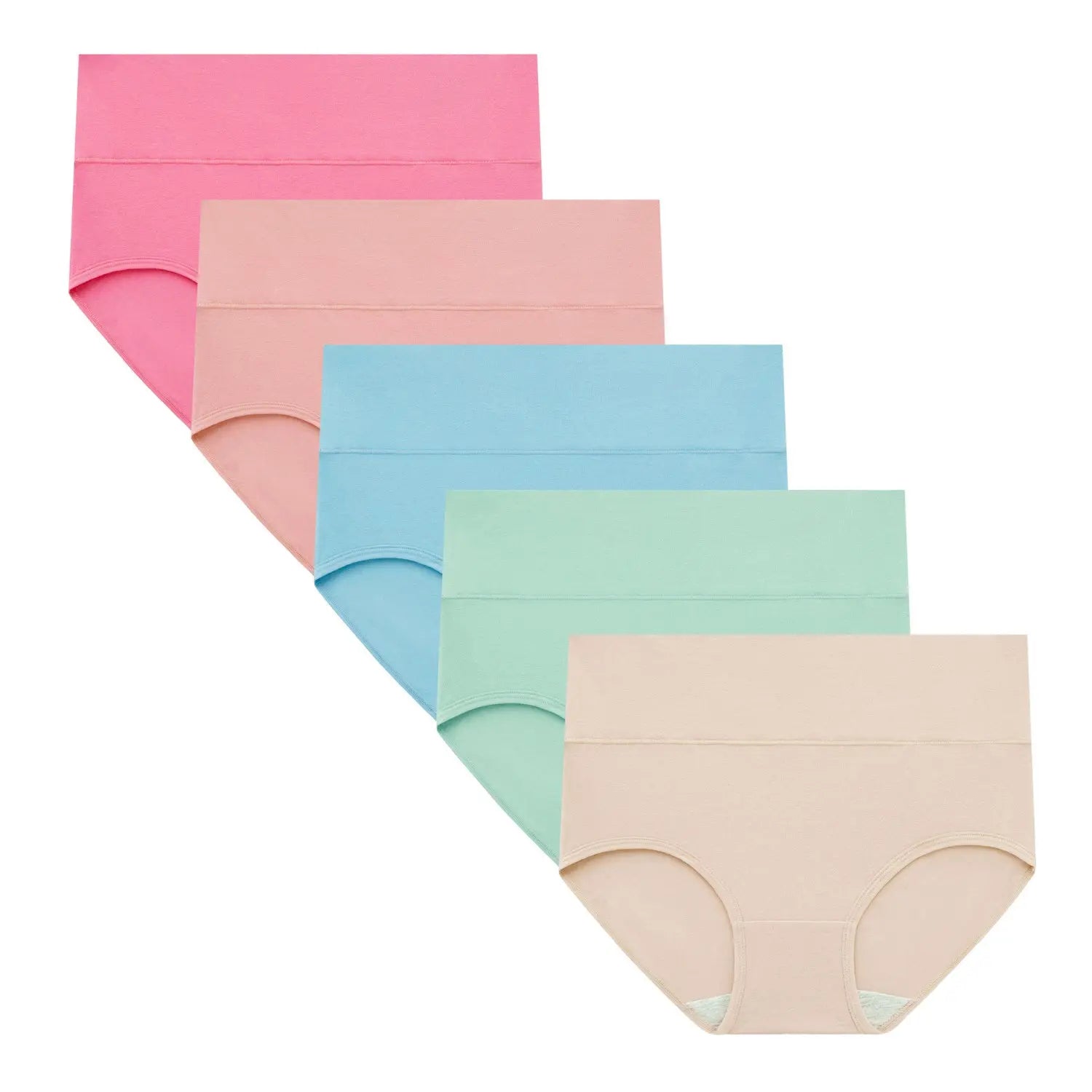 INNERSY Women's High Waisted Cotton Panties 5-Pack