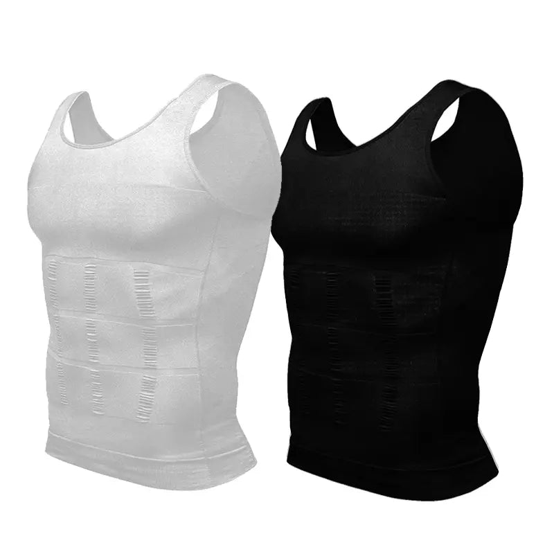 2 Pack Men Round Neck Compression Tank Top