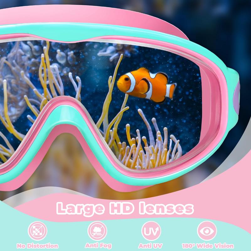 2 Pack Kids Swim Goggles for 3-15 UV Protection Anti-Fog