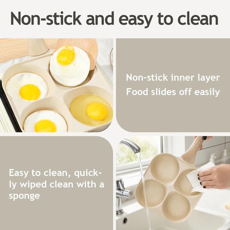 Non-stick Egg Frying Pan, 4 Hole Skillet