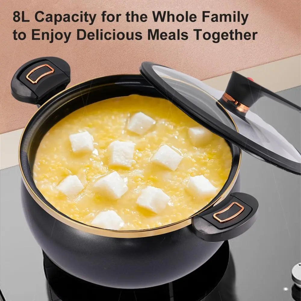 Large Capacity Stockpot with Twist Lock Handle for Quick Cooking