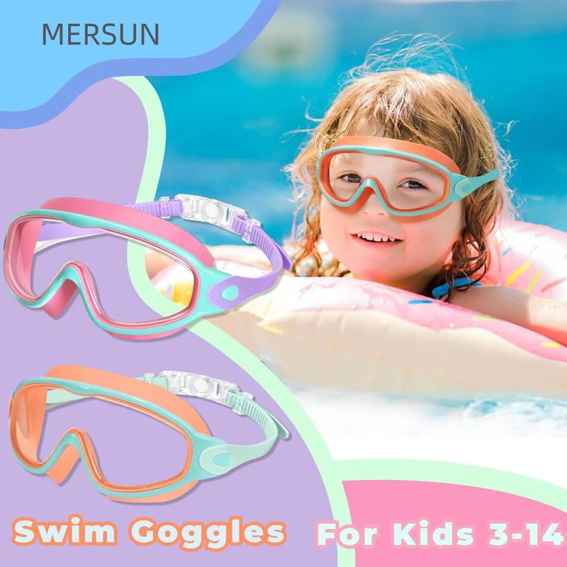 2 Pack Kids Swim Goggles for 3-15 UV Protection Anti-Fog