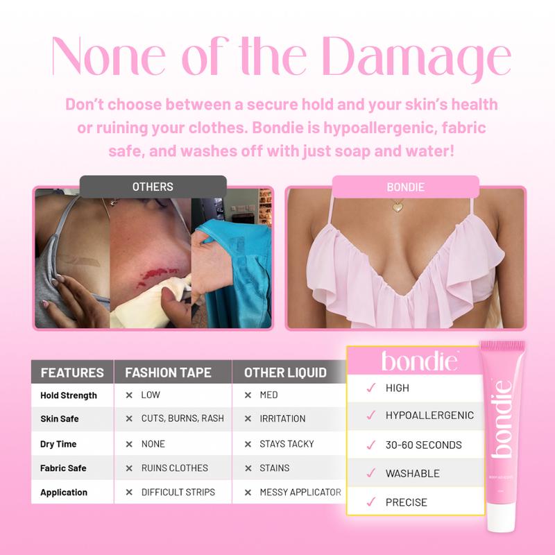 Body Adhesive - Sweat & Water Resistant, Stain-Free, Easy to Remove
