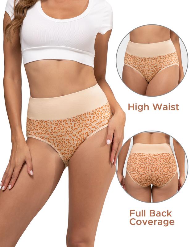 INNERSY Women's High Waisted Cotton Panties 5-Pack