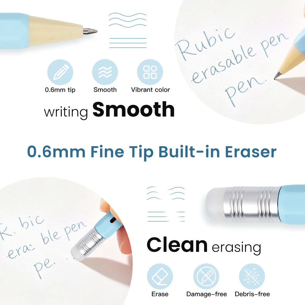 36 Erasable Gel Pens - 0.6mm Retractable Twist Magic Pens with Ergonomic Hexagonal Barrel Grip