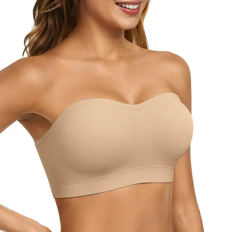 Women Non-Slip Bandeau Bras With Comfortable Strapless Bra