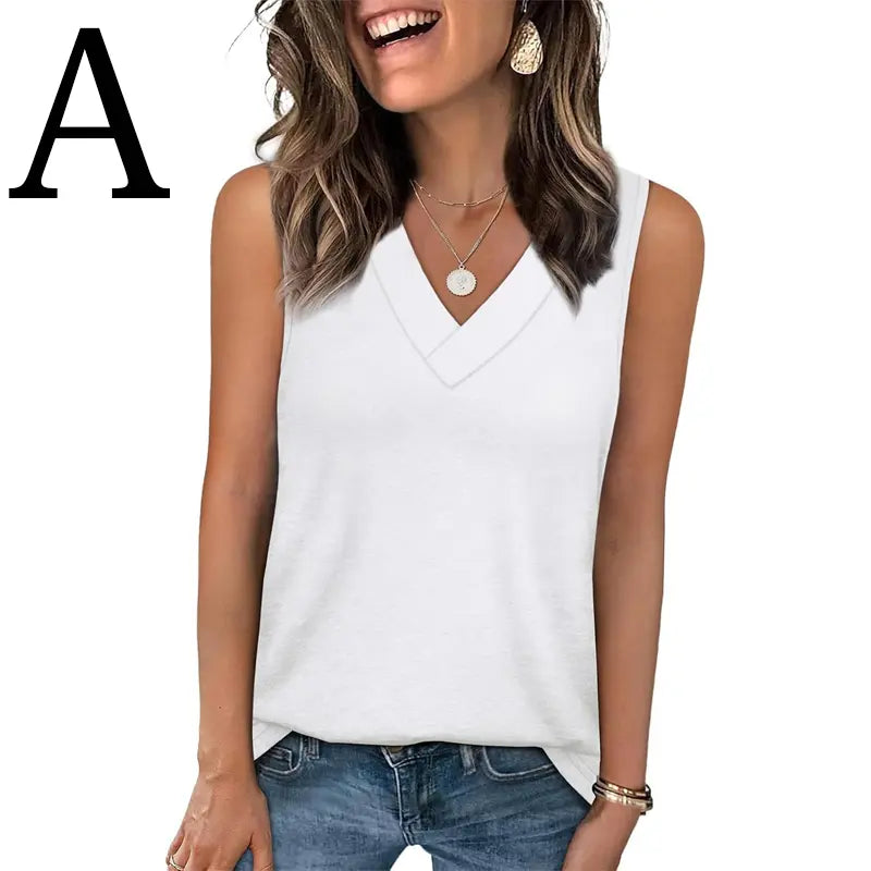 WIHOLL Tank Tops for Women Summer V Neck T Shirts [2 PACK]
