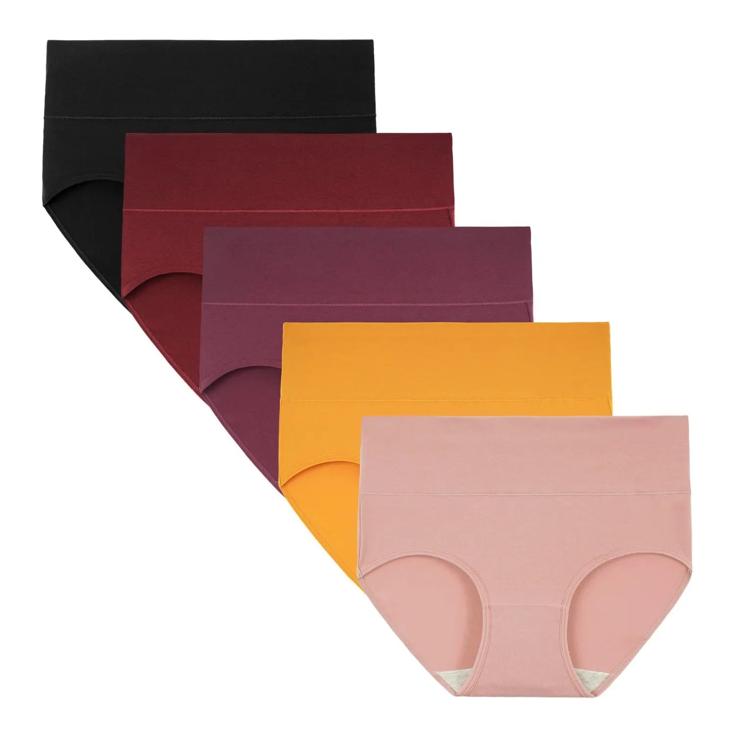 INNERSY Women's High Waisted Cotton Panties 5-Pack