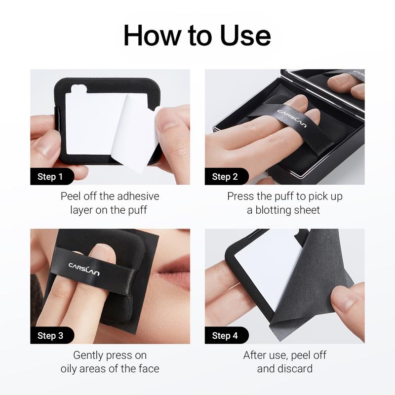 CARSLAN Black Magnet Oil Blotting Setting Sheet