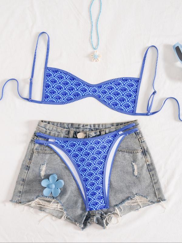 Two-Piece Set Women's Floral Print lifting Bikini Set
