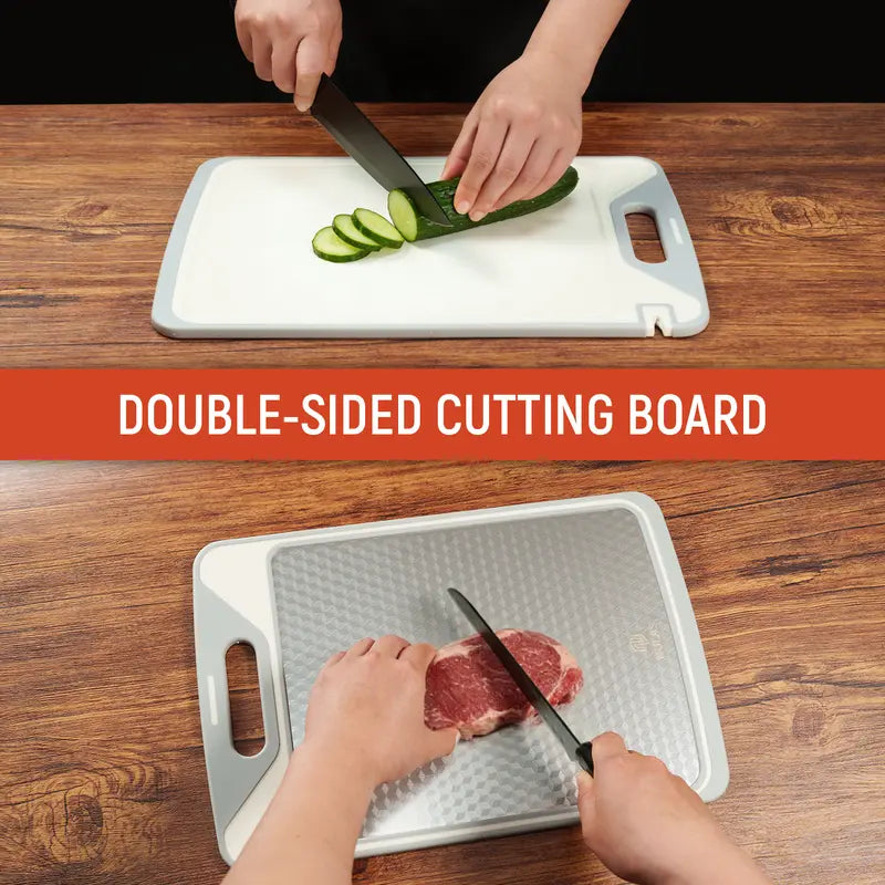 NULAS 2-in-1 Stainless Steel & Non-Toxic PP Cutting Board