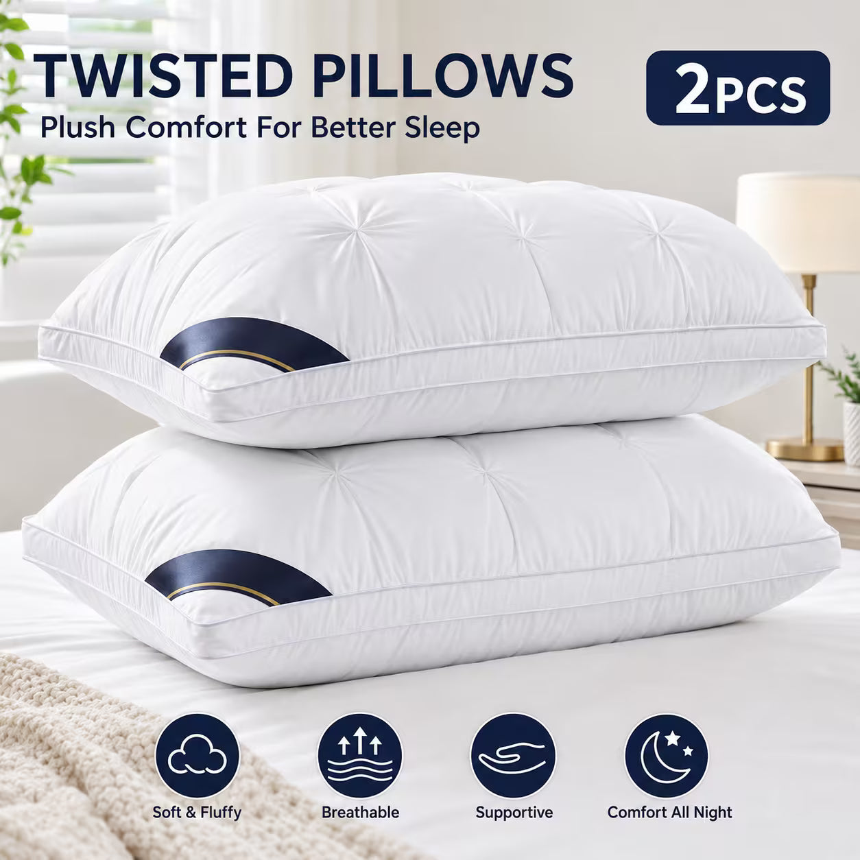 Luxury 5-Star Hotel Quality Pillow (19x29in)