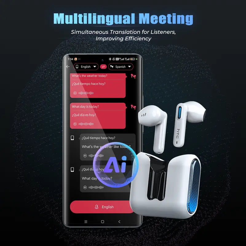 HTC NE49 TWS Wireless Earbuds - Bluetooth 6.0 Gaming Headsets