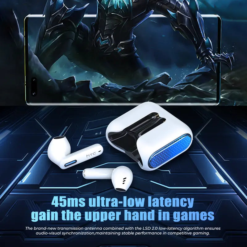HTC NE49 TWS Wireless Earbuds - Bluetooth 6.0 Gaming Headsets