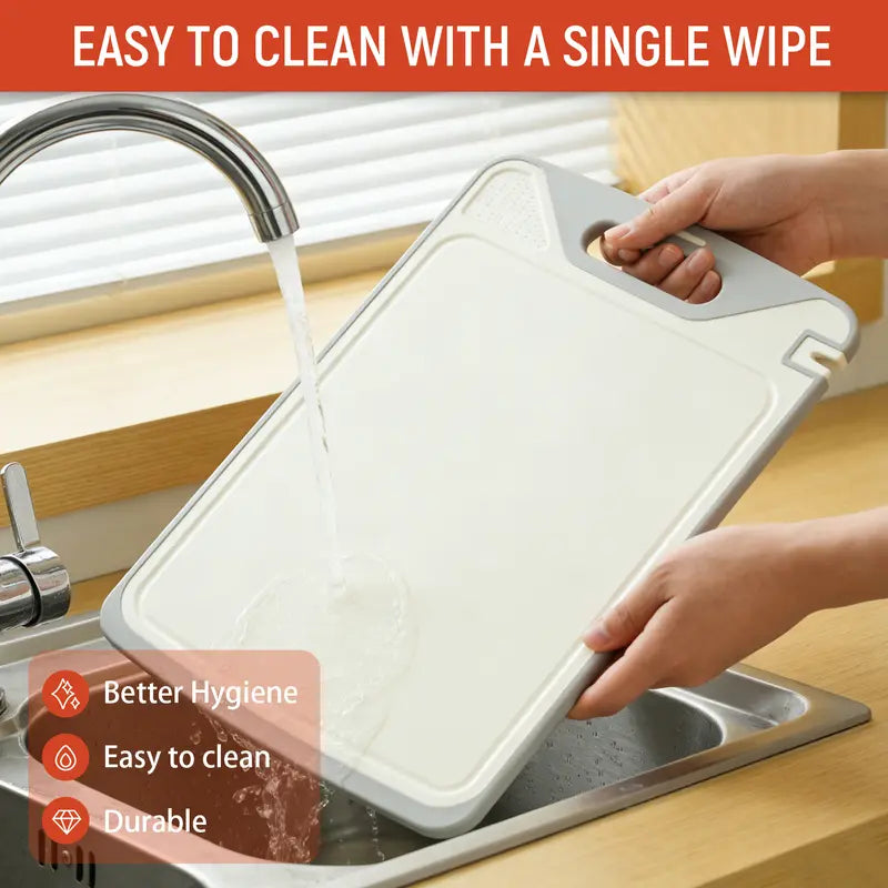 NULAS 2-in-1 Stainless Steel & Non-Toxic PP Cutting Board