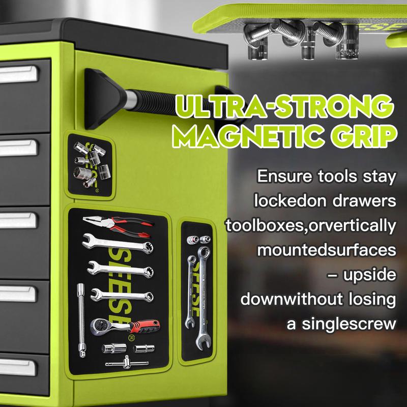 SEESE 3PC Flexible Magnetic Tool Mat & Tray Holder