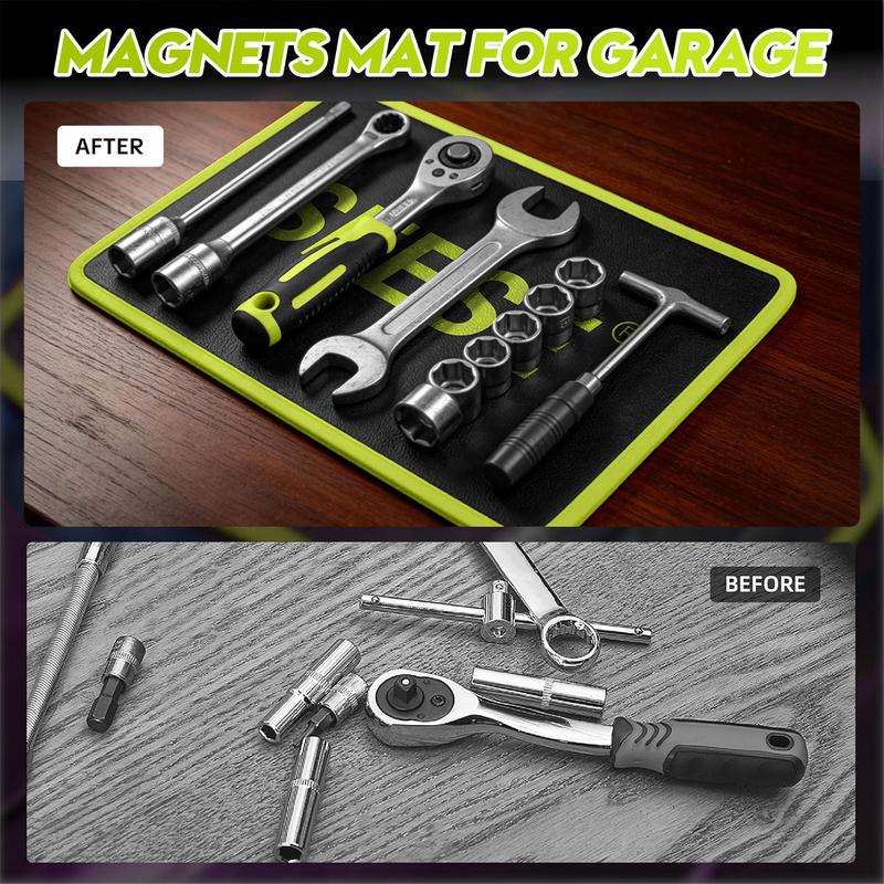 SEESE 3PC Flexible Magnetic Tool Mat & Tray Holder