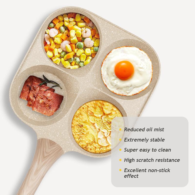 Non-stick Egg Frying Pan, 4 Hole Skillet