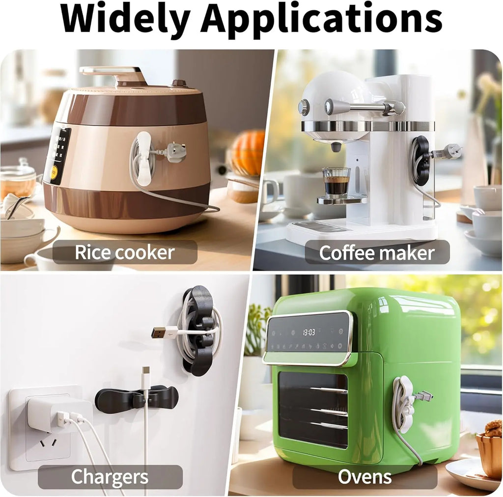10-Pack Kitchen Appliance Cord Organizer Hooks with Upgraded 3M Glue