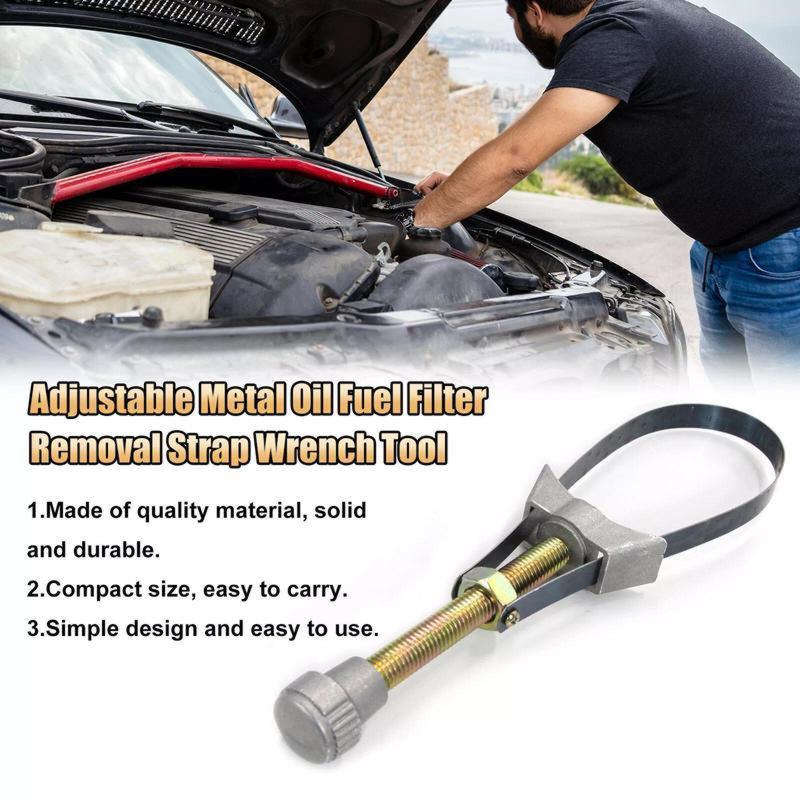 Auto Car Diameter Adjustable Oil Filter Removal Strap Wrench