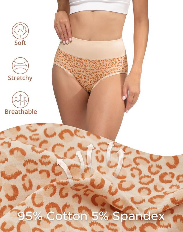 INNERSY Women's High Waisted Cotton Panties 5-Pack