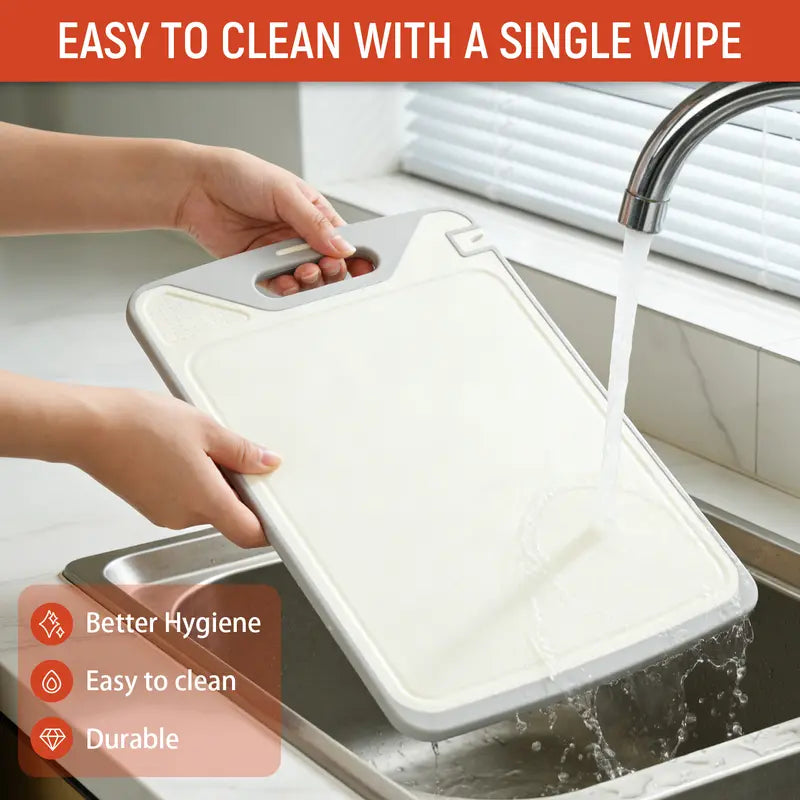 NULAS 2-in-1 Stainless Steel & Non-Toxic PP Cutting Board