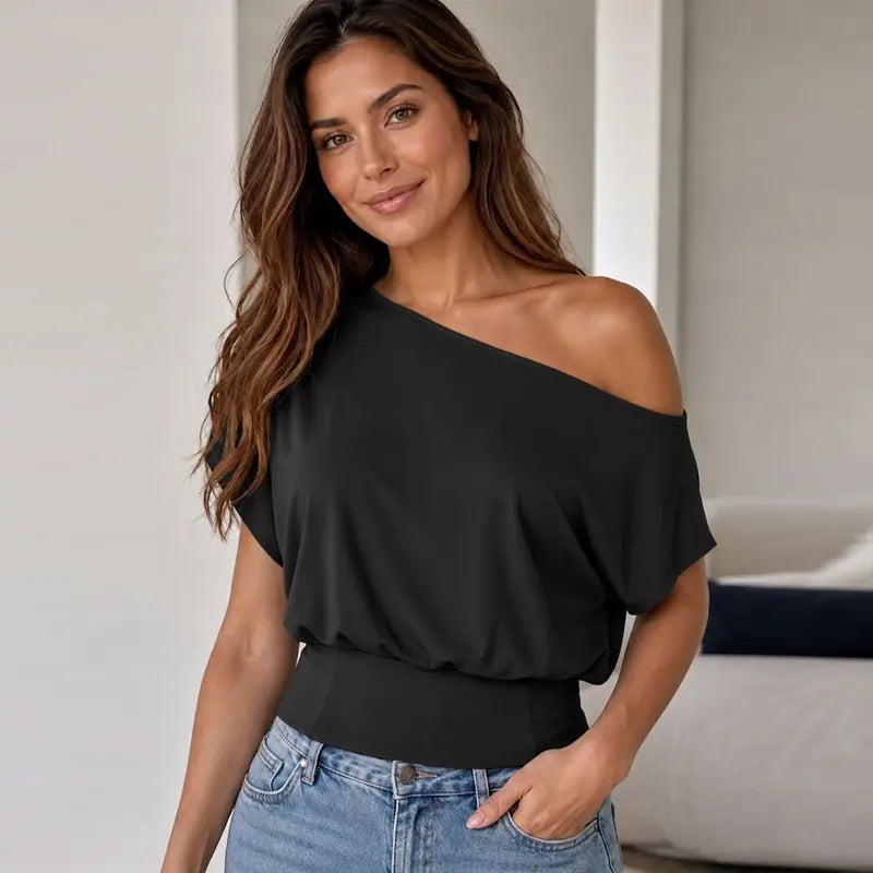 Elengatine Women's Off-Shoulder Crop Top (2 Pack)