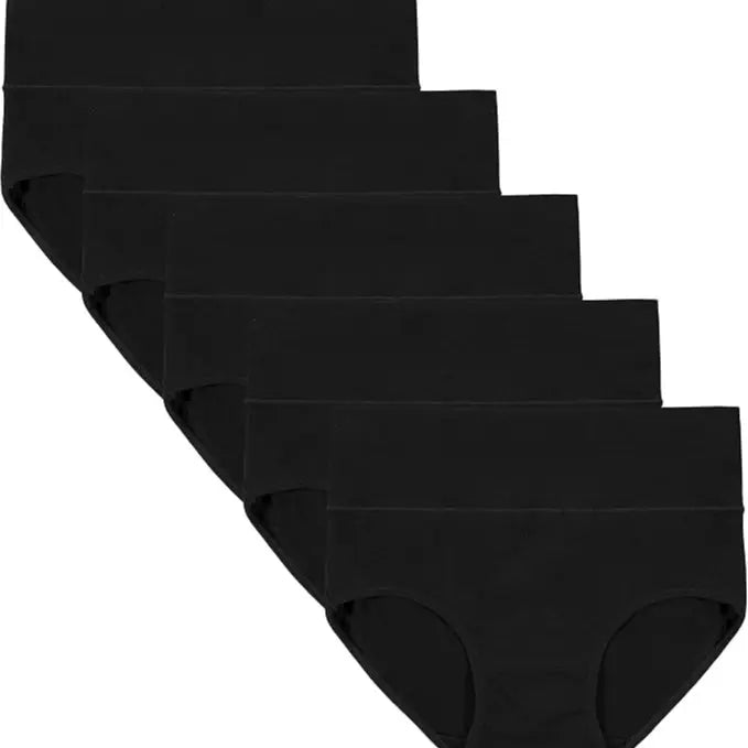 INNERSY Women's High Waisted Cotton Panties 5-Pack