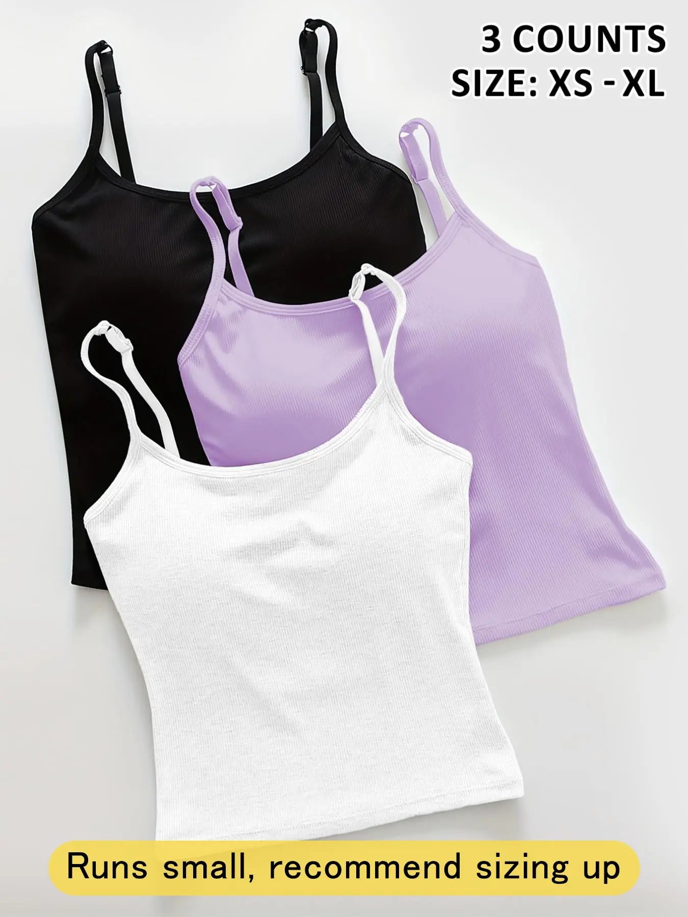 Women's Basic Solid Ribbed Cami Spaghetti Strap Tank Top
