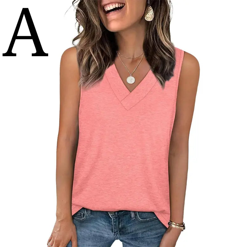 WIHOLL Tank Tops for Women Summer V Neck T Shirts [2 PACK]