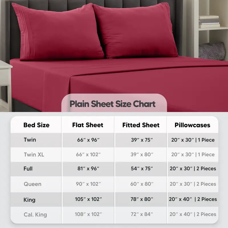 Lux Decor 4 Piece Bed Sheet Set