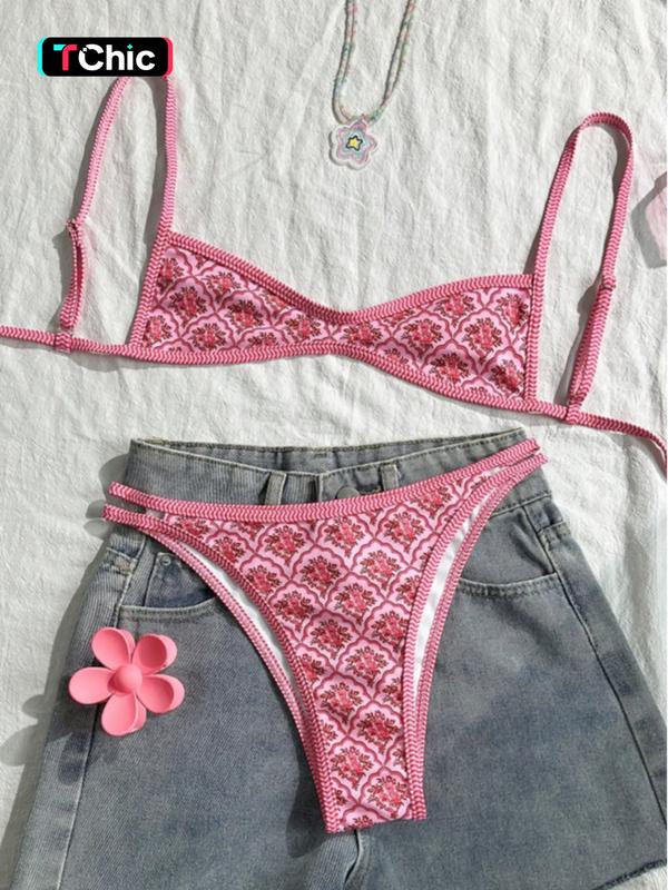 Two-Piece Set Women's Floral Print lifting Bikini Set