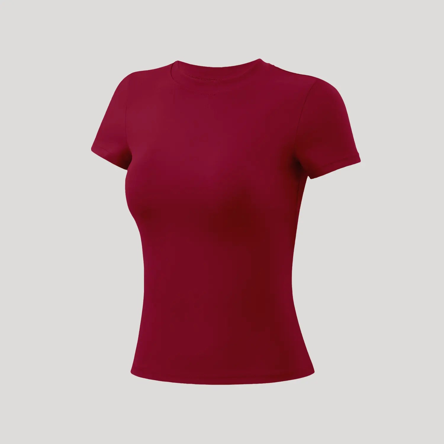 5-Piece Solid Sports Tee Set Round Neck Slim Stretchy