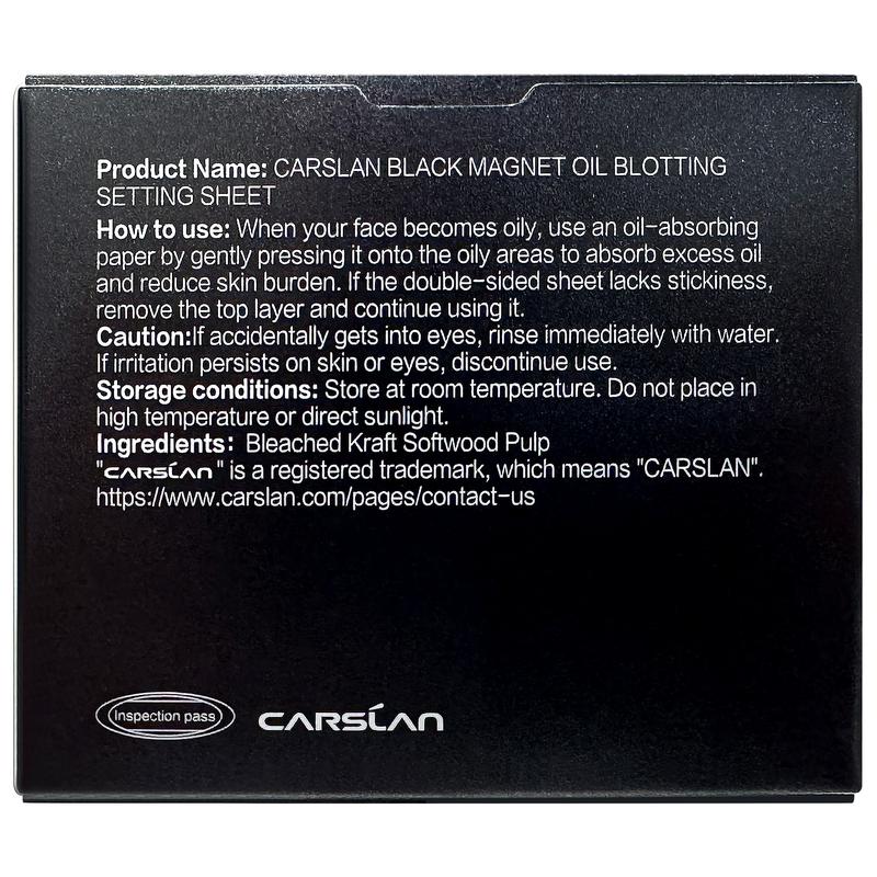 CARSLAN Black Magnet Oil Blotting Setting Sheet