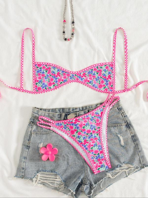 Two-Piece Set Women's Floral Print lifting Bikini Set
