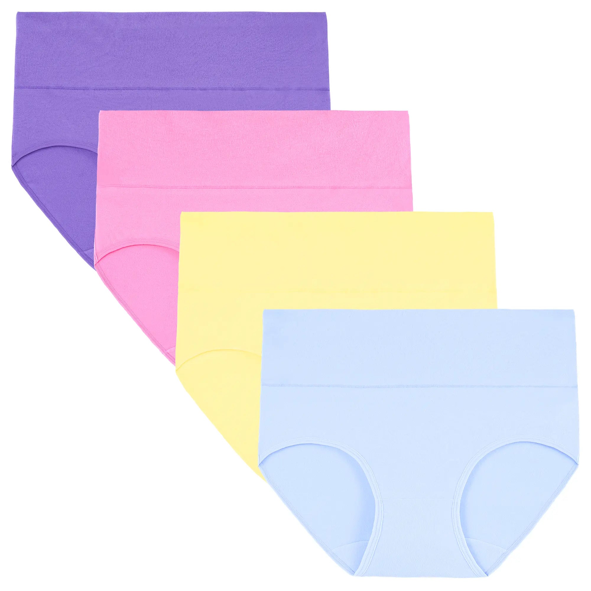 INNERSY Women's Plus Size XL-5XL High Waisted Cotton Underwear 4-Pack