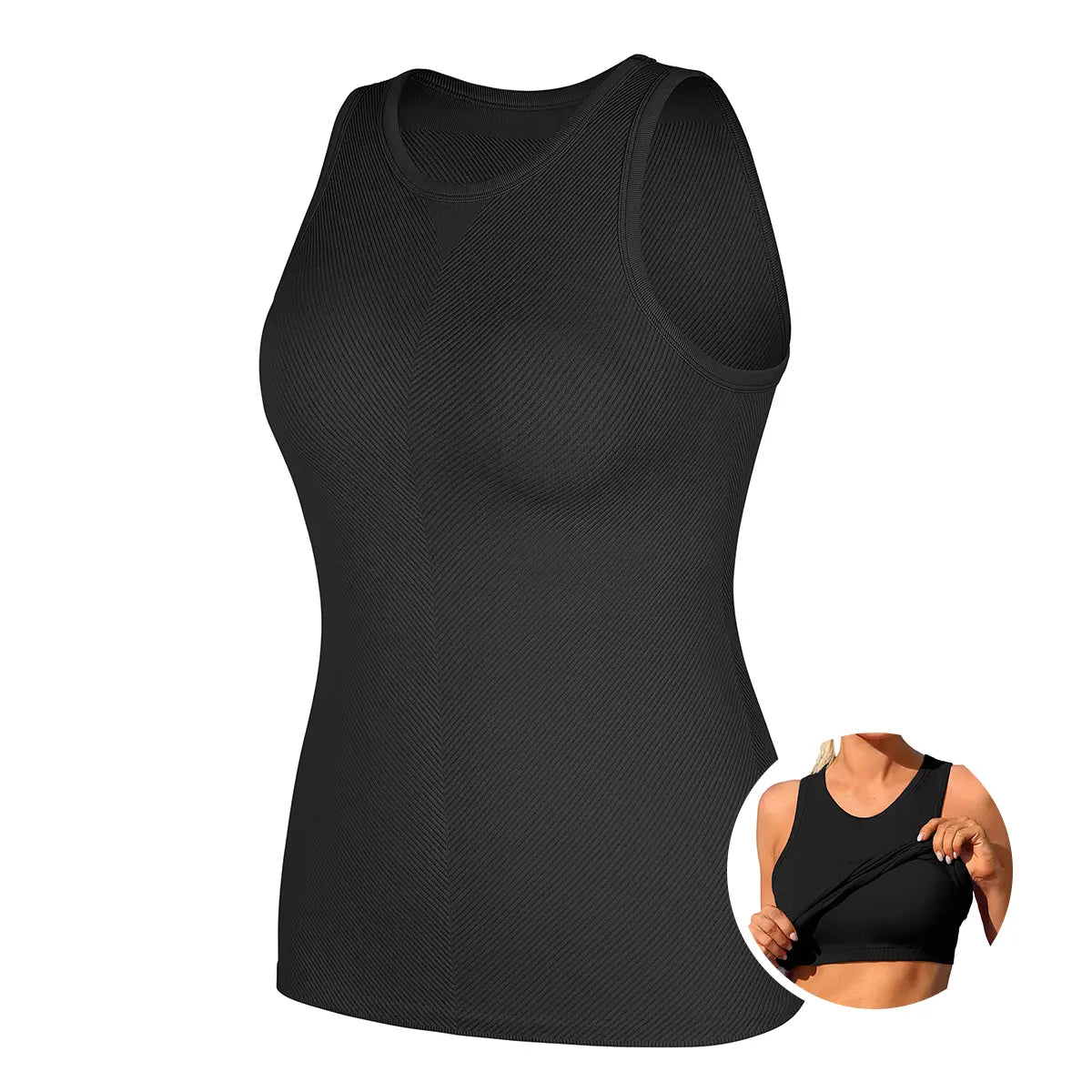 [2 Pack] ATTRACO Women Workout Tank Tops with Built in Bra