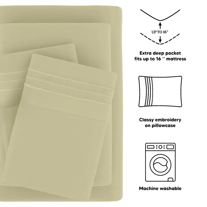 Lux Decor 4 Piece Bed Sheet Set