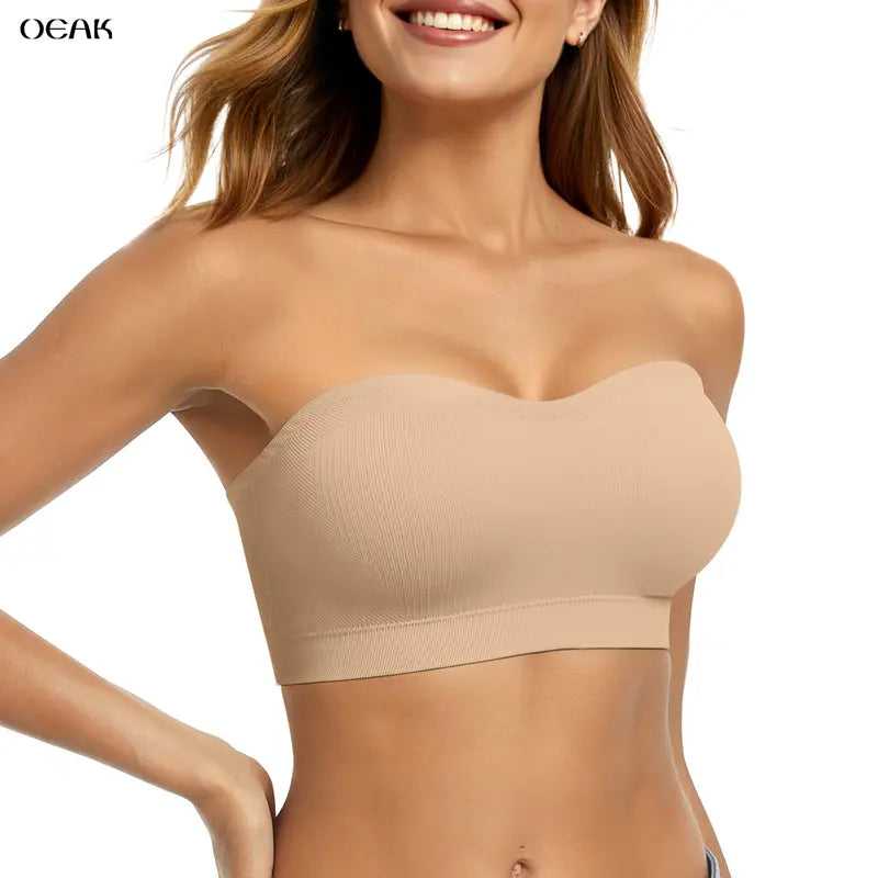 Women Non-Slip Bandeau Bras With Comfortable Strapless Bra
