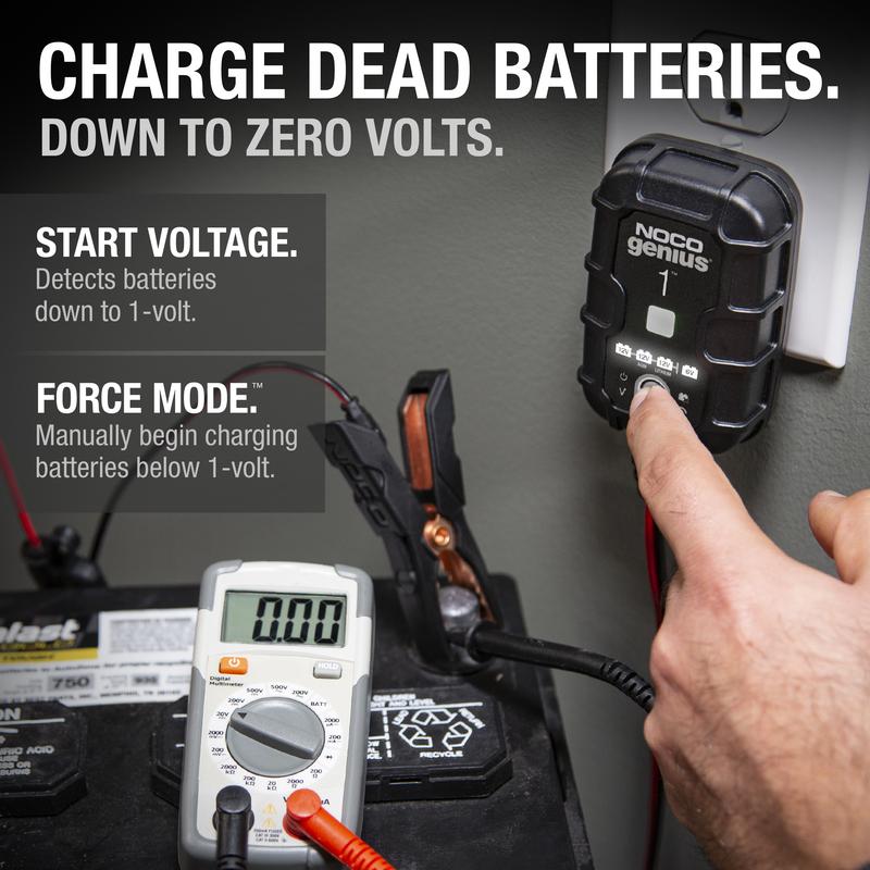 1A Smart Battery Charger, 6V and 12V, Battery Maintainer