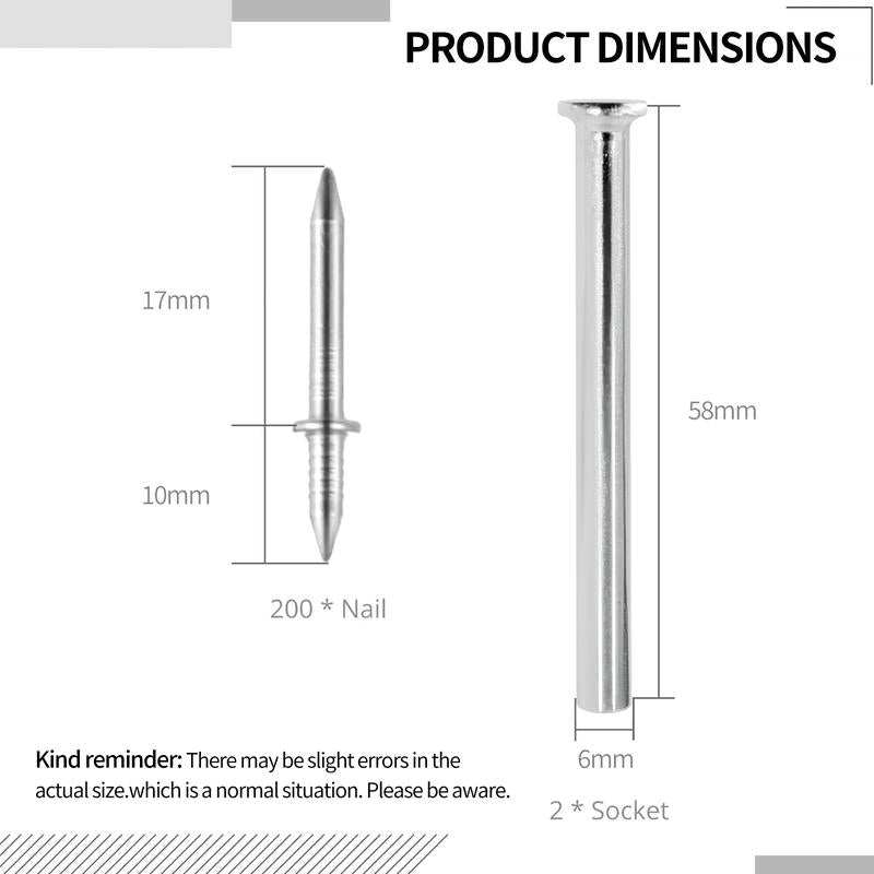 200 Count Non-Marking Double-Headed Skirting Nails Sturdy Damage-Free Wall Installation Kit